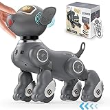 VATOS Roboter Hund Kinder Ferngesteuerter Spielzeug - Sprach und 2,4 GHz Fernsteuerung Haustier Roboterhund mit 20+ Funktionen, Programmierbarer Tanz Musik RC Roboter Hund für Kinder 3-12 Jahren