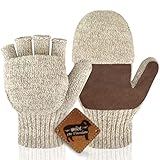 Migliore Wear Winterhandschuhe Herren Damen, Fleece Fingerhandschuhe, Rutschfester Griff & Touchscreen Thermohandschuhe, Warme Wollhandschuhe Fingerlose für Radfahren Angeln