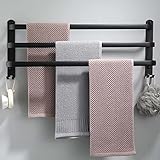 80CM Handtuchhalter Ohne Bohren, Handtuchhalter Schwarz, Handtuchhalter Bad, Handtuchhalter Wand Badezimmer Zubehör Set, 80CM Towel Bar Towel Rack Bathroom, Bathroom Accessories Set,