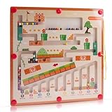 suaywo Magnetspiel Labyrinth Sortierspiel Montessori Spielzeug Magnetspiel Labyrinth ab 2 3 4 5 6 Jahre Kinderspielzeug Holzspielzeug Zahlen und Farben Lernspiele Formen Motorikspielzeug