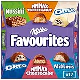 Milka Favourites 1 x 158g I Schoko Pralinen Mix I Einzeln verpackte Pralinen I 6 verschiedene Sorten I Schokoladen-Geschenk I Milka Schokolade aus 100% Alpenmilch