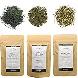 Japanischer Grüner Tee Lose Probierset Geschenkset 3x 20g, Signature Premium Grüntee Japan Sencha Gyokuro Kukicha, Japanese Green Tea TeaClub