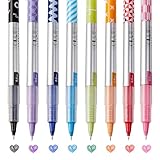 Elentge Gel Stifte Künstlermarkierungen 0,5 mm Feinpunkt 8 Pcs Flüssiger Gel Stift für Journaling, Färben, Kritzeln, Zeichnen, Designs lebendiger Farbe