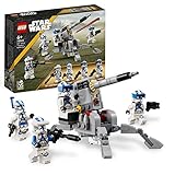 Lego 75345 Star Wars 501st Clone Troopers Battle Pack Set mit Fahrzeugen und 4 Figuren, baubares Spielzeug mit AV-7 Anti-Fahrzeug-Kanone und federbelastetem Shooter