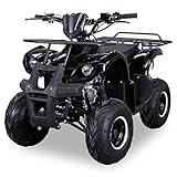 Original Actionbikes Motors Kinder Quad S-8 Farmer | 4-Takt 125 cc 7 kW Benzinmotor - Not-Aus-Leine- Miniquad - Bis zu 50 km/h - Daumengas drosselbar - Automatikgetriebe (Schwarz)