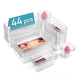 Vtopmart 44 Stücke Schminktisch Organizer mit 4 Größen, Schubladen Organizer, Schubladen Ordnungssystem für Makeup, Küchen, Badezimmer, Büro