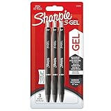 SHARPIE S-Gel Gelstifte | mittlere Spitze (0,7 mm) | Gelschreiber mit schwarzer Tinte | 3 Stück