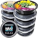 Runde Meal Prep Container Von Igluu [10er Pack] - Essensbox, Lunchbox Mikrowellengeeignet, Spülmaschinenfest Und Wiederverwendbar - Luftdichter Deckelverschluss, BPA Frei