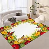 Bunter Tierschmetterling Teppich Kinderteppich Wohnzimmerteppich Schlafzimmerteppich 3D-Gedruckter Superweicher Flanellteppich 100X200 cm - Leicht Zu Reinigendes, Weiches Polyester -4609764803332