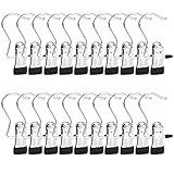 Wäsche Haken Boot Clips, 20 Pack Schrank Veranstalter Kleiderbügel Clip tragbare Hängende Kleidung Pins Reisen Kleidung Hosen Kleiderbügel 360° Drehbarer Stiefel Aufhänger für Hosen, Schuhe