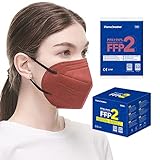 30 FFP2/KN95 Maske Rot CE 2797 Zertifiziert, Medizinische Mask mit 4 Lagige Masken ohne Ventil, Staub- und Partikelschutzmaske mit Hoher PFE-Filtereffizienz≥ 94-30 Stück