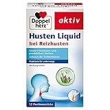 Doppelherz Husten Liquid – Medizinprodukt zur Linderung von trockenem und produktivem Husten und zum Schutz der Schleimhäute – 12 Portionssticks