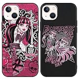 Yimctoie 2 Stück Schwarz Handyhülle für iPhone 7 Plus/8 Plus 5,5',Cute Monster Anime Cool Rosa Mädchen Aesthetic Karikatur Schädel Muster Case,Schutzhülle Silikon Hülle TPU Stoßfeste Cover