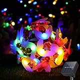 Lichterkette, Bienengarten, 6,5 m, 30 LEDs, 8 Modi, Honigbienen-Lichterkette, solarbetrieben für den Außenbereich, für Garten, Rasen, Partys im Freien, Hochzeiten, Weihnachtsdekorationen