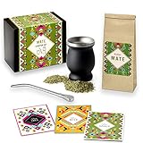 TEELIKAT Tee Geschenkset Mate Starter Set ChaCult, 150g - bestehend aus 150g Brasilien Mate Tee, 1x Kalebasse, 1x Bombilla, Mate Tee Set, Tee Geschenk, Tee Probierset, Mate Set