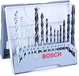 Bosch 15tlg. Bohrer-Set (für Holz, Stein und Metall, Ø 3-8 mm, Zubehör Bohrschrauber und Bohrständer)