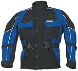 RO431k Kinder Motorradjacke mit Reflektoren und Weitenverstellung, blau, schwarz, Größe S