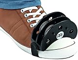 Meinl Percussion Foot Tambourine, Fußtamburin/Foot Percussion - Cajon Add-Ons / Cajon Zubehör - Stahl-Schellen, Siam Eiche, Schwarz (FJS2S-BK)