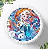 Tortenbild, Zuckerbild kompatibel mit Frozen, Essbares Foto für Torten, Tortenbild zum Geburtstag, Tortenaufleger Ø 20cm - 1742z