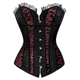 Korsett für Damen, Übergröße, Halloween-Kostüm, Schnürung, Bustier, Korsett, Taillen-Turnschuhe, ärmellos, Schlauch-Top, Braut-Dessous, Überbrust, Vintage, Bodyshaper, Baskisch, Gothic, 01 black, 5XL