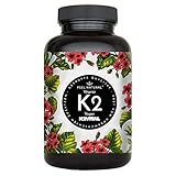 Vitamin K2 MK7 - 365 Kapseln. Hochdosiert mit 200µg (mcg) je Kapsel. Spitzenrohstoff K2VITAL® mit 99,7% All-Trans-MK7, Laborgeprüft, ohne Zusätze wie Magnesiumstearat. Vegan, in Deutschland produziert