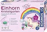 KOSMOS 643690 Einhorn Kristallgarten, Zauberhafte Kristalle züchten, Gips-Figuren mit Kristallen überziehen, Amazon Exklusiv, Experimentierkasten für Kinder ab 8 Jahren