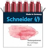 Schneider Pastell Tintenpatrone (Standard Patronen für Füller) Blush, 6 Stück