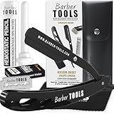 BARBER TOOLS ✮ Rasiermesser mit Box und 5 Rasierklingen + Poliertuch + Etui