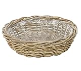 Dehner Rattan Pflanzschale, Ø 41 cm, Höhe 12 cm, Rattangeflecht, grau/braun