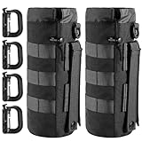 MUCHER 2 Pack Taktisch Flaschenhalter Molle Flaschen Halter Haltbares Militär Trinkflasche Beutel mit 4 Haken Wasserflaschenhalter für Outdoor Wandern Jagdcamping Training (Schwarz)