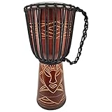 30cm Profi Djembe Trommel Bongo Drum Buschtrommel Percussion Afrika Schnitzerei - (Für Kinder im Kindergarten Alter)