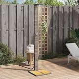 Somanki Gartendusche Grau 50x55x224 cm Poly Rattan und Akazienholz, Dusche Für Garten, Outdoor Shower, Garten Dusche, Außen Dusche - 368207