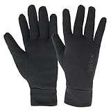 ALPIDEX Unterziehhandschuhe Innenhandschuhe Leichte Laufhandschuhe Dünne Warme Liner Winter Sport Handschuhe Innen Aufgeraut, Größe:M, Farbe:Black