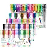 JUJNE 100 Farben Glitzer Stift Set Glitzer Malstifte Kunst Marker für Erwachsene