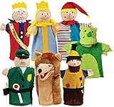 Handpuppen-Set 7-Fach - Kasperlefiguren, Handpuppen aus Stoff fürs Kasperletheater - Handpuppen für Kinder