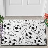 fußball Fußmatten für Innen Außenbereich Rutschfester Schmutzfangmatte Maschinenwaschbare Türvorleger Wetterfest Fuãmatten Einzugsgeschenke Doormat für Haustür/ Eingangsbereich Multicolor 60x90cm