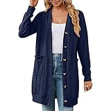 Long Strickjacke für Damen rosa Strickjacke Damen Cardigan grau Damen Strickjacke Weiss Damen blau festlich sassyclassy Cardigan Weihnachtspullover Damen Sportjacke Shirt Jacke Damen