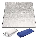 Alu Isomatte Schaummatten 150 x 200cm Faltbare Isoliermatte für Camping, Wasserdicht Thermomatte, Anti-Feuchtigkeit Bodenmatte, Ultraleicht Isolierdecke, Wärmeisolierend Camping Matte für Yoga, Sport