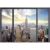 decomonkey Fototapete New York 3d Effekt 350x256 cm XL Tapete Fototapeten Vlies Tapeten Vliestapete Wandtapete moderne Wandbild Wand Schlafzimmer Wohnzimmer City Stadt 3d Effektblick