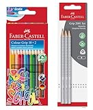 FABER-CASTELL 205227 - Stifte Set, 15-teilig, mit Buntstiften und Bleistifte, Set für Schulanfang