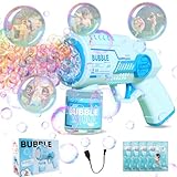 Automatische Seifenblasenpistole,Seifenblasenmaschine Gun Kinder,10000+ Blasen/Minute mit 90ML Seifenblasenlösung mit 4 Packungen Bubble-Nachfüllpackungen Blasenspielzeug Geschenk