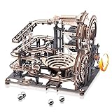 Robotime 3D Puzzle Holz Murmelbahn Trackball Modell Bausatz für Erwachsene Mechanische kugelbahn Holzpuzzle Mit Acrylständer Holzbausatz