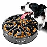 Decyam Anti Schling Napf Hund Hundenapf Langsame Fütterung Langsam Fressen Slow Feeder Dog Bowl (S/M, Schwarz)