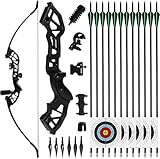 NorthSpoor 51' Archery Takedown Recurvebogen und Pfeil-Set für Erwachsene, 40lb Langbögen für die Jagd für Erwachsene und Anfänger mit 12 Pfeilen (Schwarz)