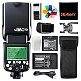 GODOX V860IIS Speedlite HSS 1/8000S GN60 2000mAh Wiederaufladbare Akku TTL Kamera Blitz Blitzgerät für Sony DSLR Kamera A6000 A6300 A6500 A7II A7RII A7RIII (V860II-S)