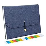 Uquelic 13 Taschen Datei Organizer Oxford Datei Ordner Organizer A4 Erweiterbar Datei Ordner A4/ Akkordeon Dokumentenmappe A4 Dateiordner A4 / Tragbar Fächermappe A4 (Blau)