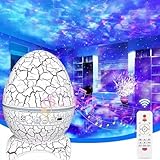 Dinoglow Egg Projector, Dinoglow 4 in 1 Nordlicht-Projektor, Dino Ei Lampe, Sternenhimmel Projektor Kinder, LED Nachtlicht Kinder Mit Bluetooth MusikPlayer, Timer für Kinderparty Zimmer Dekoration