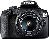 Canon EOS 2000D Spiegelreflexkamera Battery Kit (24,1 MP, DIGIC 4+, 7,5 cm (3,0 Zoll) LCD, Display, Full-HD, WiFi, APS-C CMOS-Sensor) EF-S 18-55mm is II F3.5-5.6 is II + Akku LP-E10, schwarz