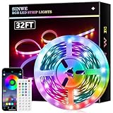 SINWE Led Strip,10M RGB Led Streifen,Smart Led Lights,Led Leiste mit Fernbedienung und APP, Led Lights Dimmbar, Musik Sync, Timer-Einstellung für Gaming Zimmer, Room, Küche, Zuhause Partei