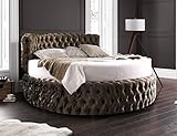 jvmoebel Luxus Design Rundbett Rundes Bett Ehe Rund XXL Hotel Bett Chesterfield Polster